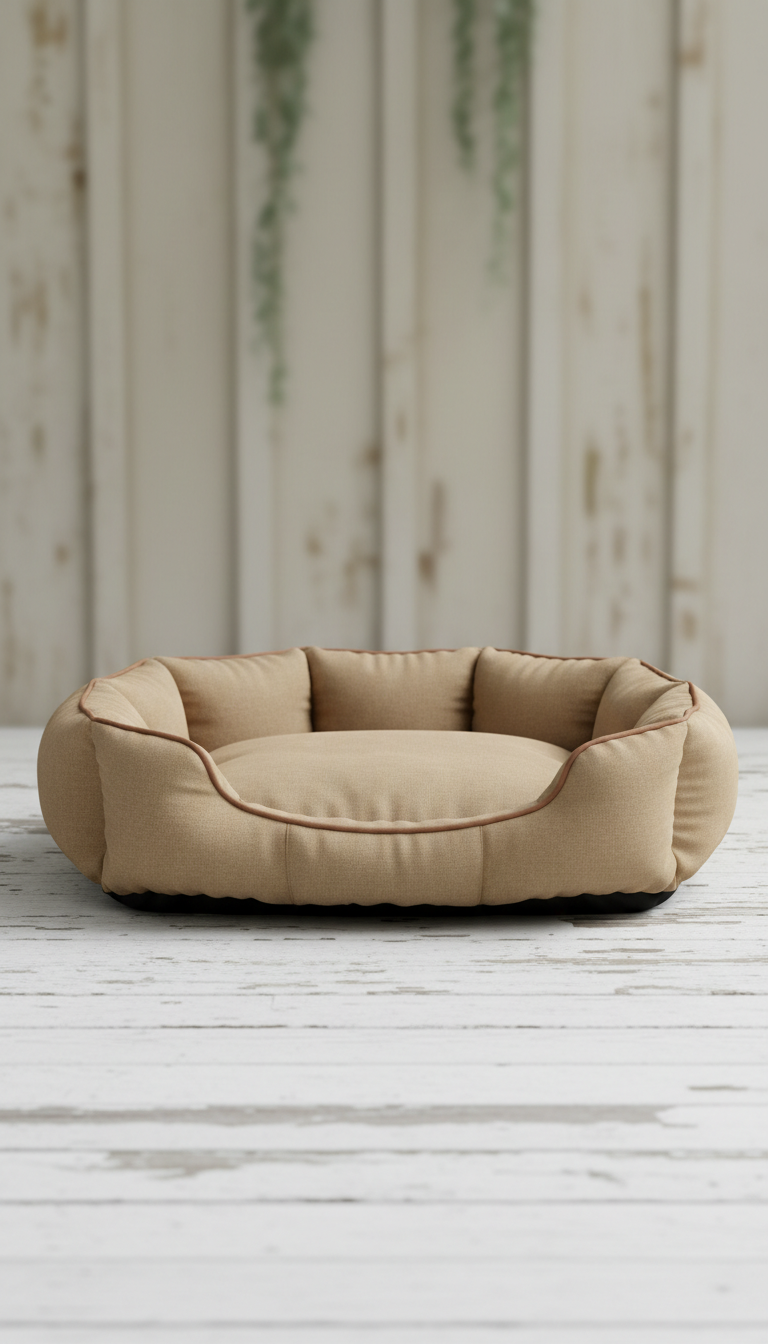 Canvas Bolster Dog Bed